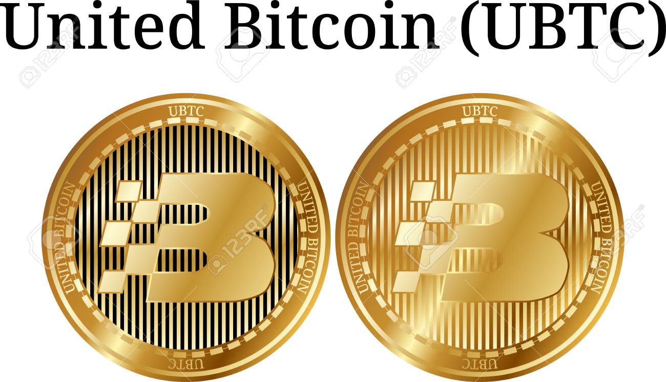 Set Of Physical Golden Coin United Bitcoin Ubtc Digital Cryptocurrency - 